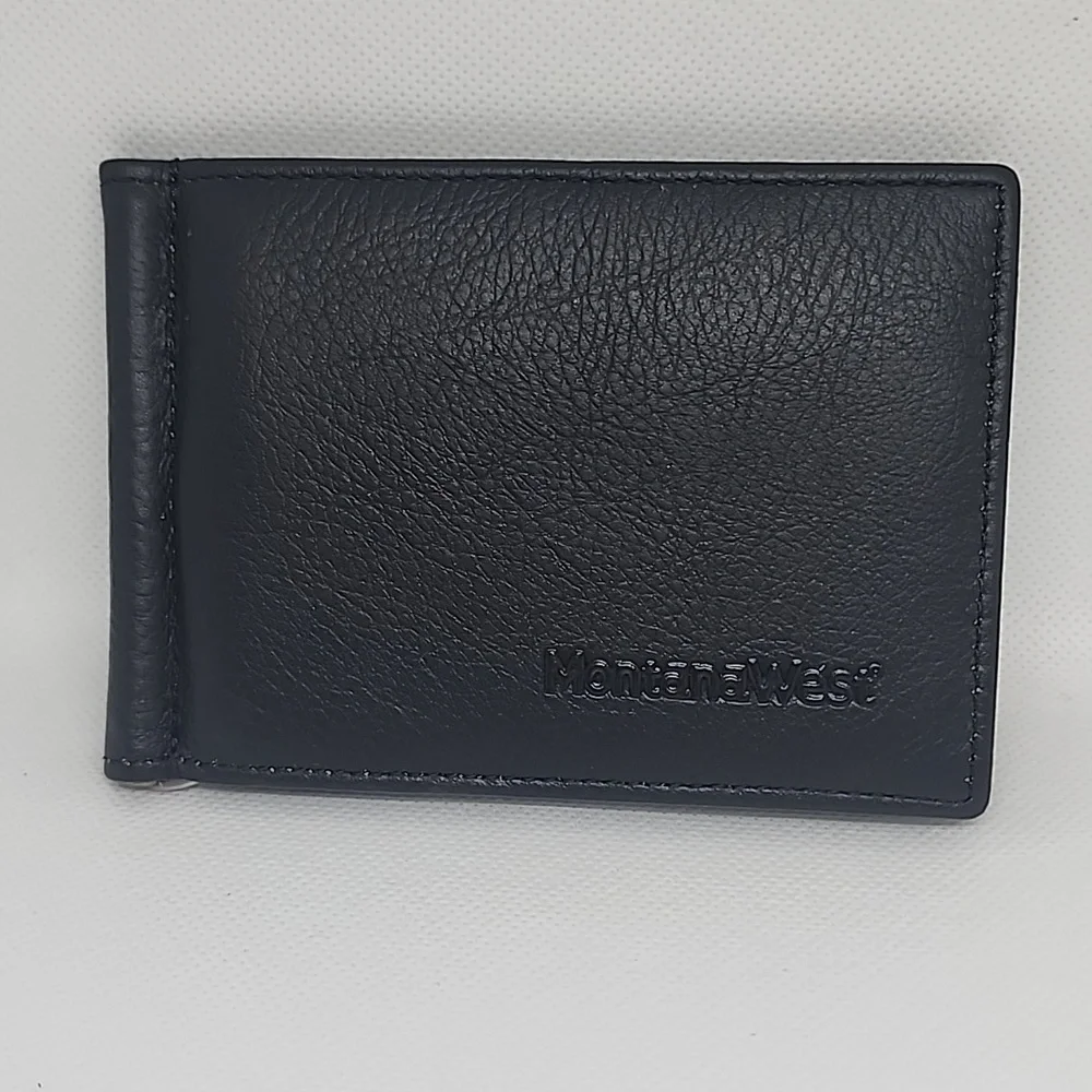 NWT!! Montana West Slim Bifold Wallet with Money Clip MWs06-W001BK
